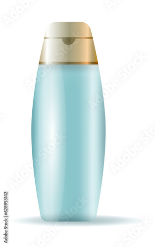 Bottles with spray, dispenser and dropper, cream jar, tube. Cosmetic package.