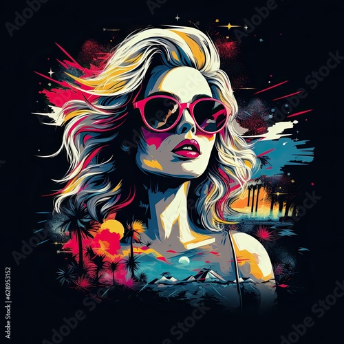 Pop Art Girl Clip Art or T-Shirt Design