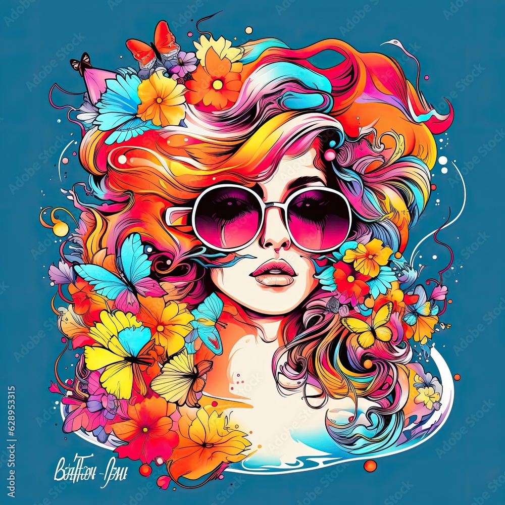 Stylish woman Clip Art or T-Shirt Design Stylish woman Clip Art or T-Shirt Design