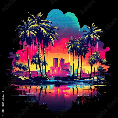 Miami Clip Art or T-Shirt Design © 4kclips