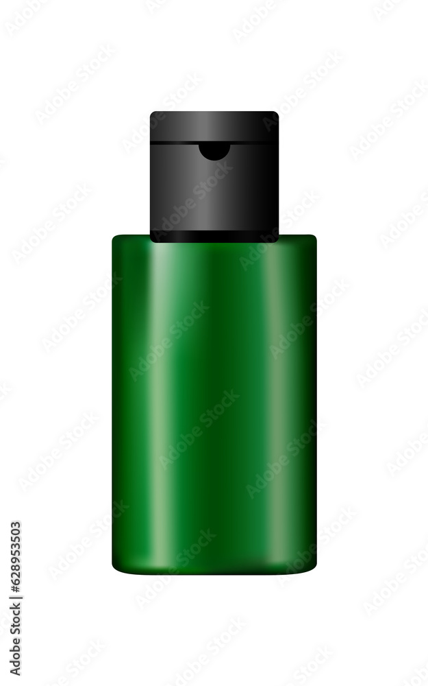 Bottles with spray, dispenser and dropper, cream jar, tube. Cosmetic package. Bottles with spray, dispenser and dropper, cream jar, tube. Cosmetic package.