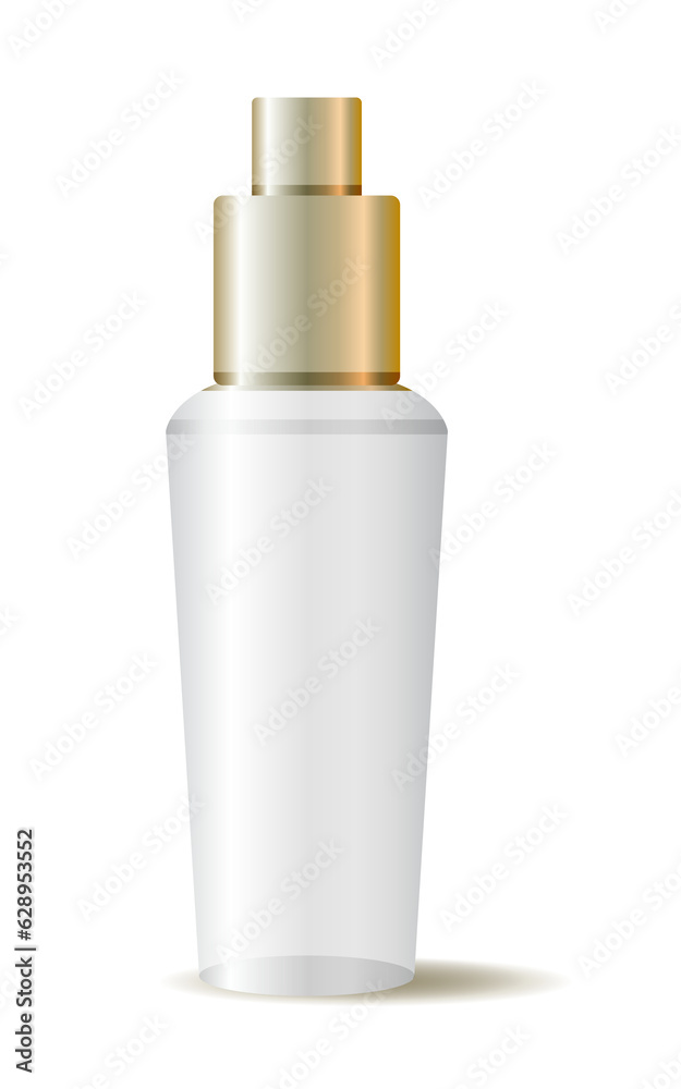 Bottles with spray, dispenser and dropper, cream jar, tube. Cosmetic package. Bottles with spray, dispenser and dropper, cream jar, tube. Cosmetic package.