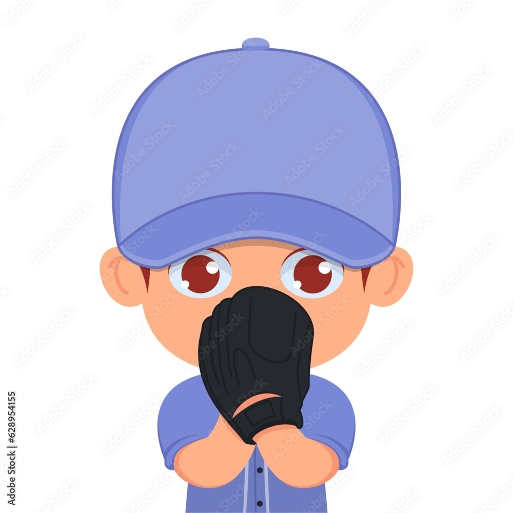 Cute boy preparing to throw baseball ball with enthusiastic face Cute boy preparing to throw baseball ball with enthusiastic face