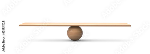 Wooden Seesaw 3d. balancing on seesaw 3d render. 3d illustration