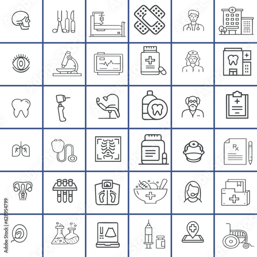Healthcare and medicine line icons set. Modern graphic design concepts  simple outline elements collection. Vector line icons