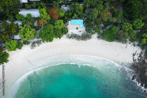 aerial photograpahy of seascape top view of Ko Samet island. sunny day.