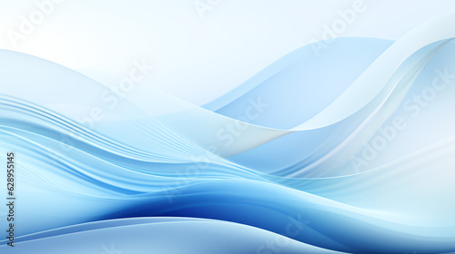 Abstract light blue waves isolated transparent texture - Generative AI
