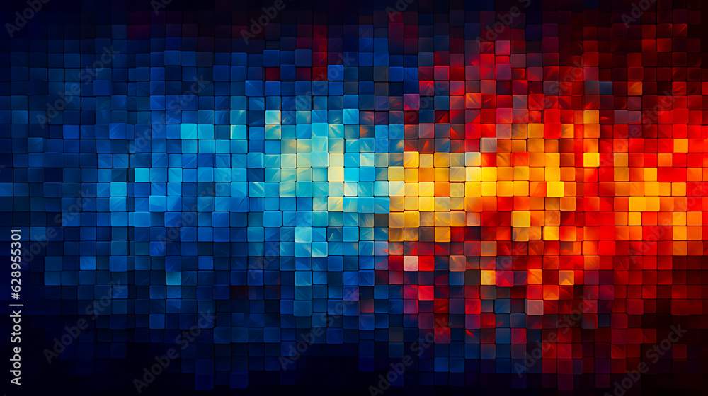 Abstract background from colorful pixel square create with generative AI
