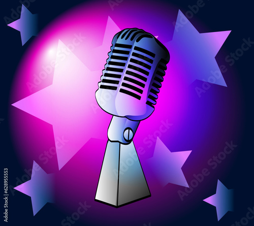 retro microphone on stage