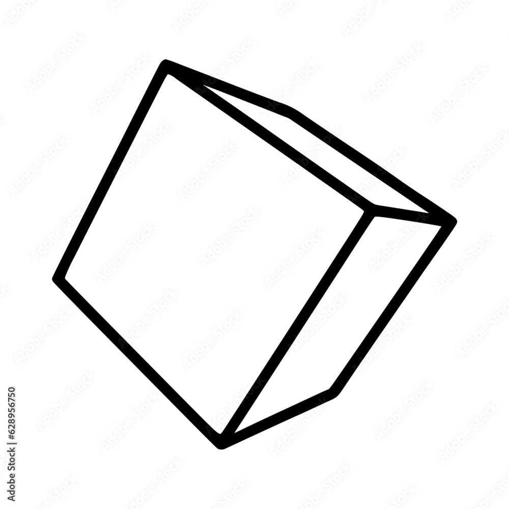 Cube line icon isolated on white background Cube line icon isolated on white background
