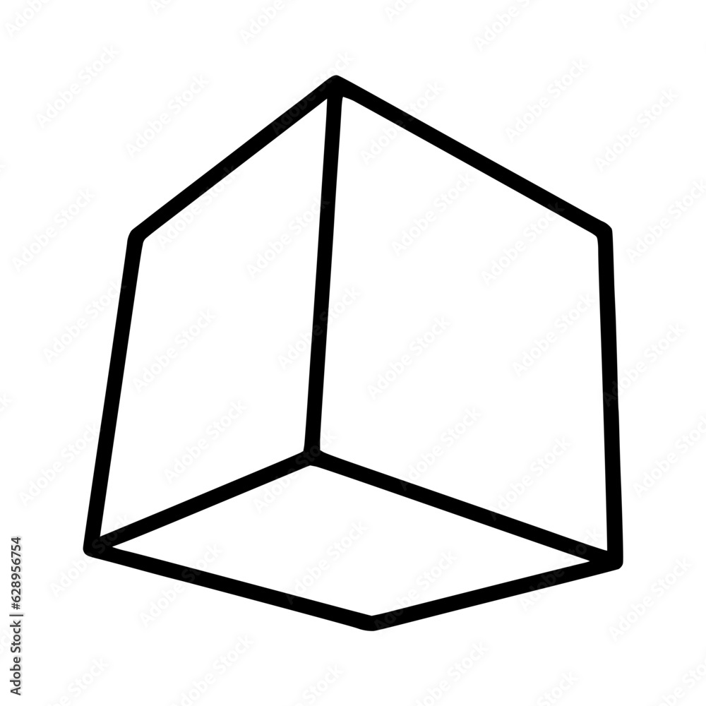 Cube line icon isolated on white background Cube line icon isolated on white background