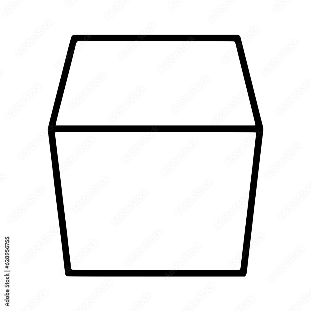Cube line icon isolated on white background Cube line icon isolated on white background