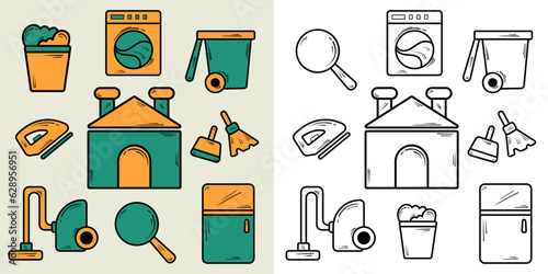 Home Appliances Icon Set, Vector Illustration Design