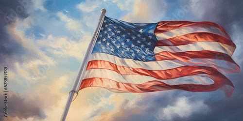 A Texutred Painting of the Flag of the United States of America photo