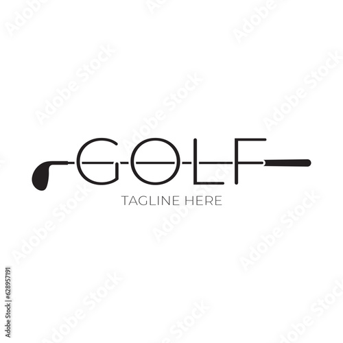 Golf ball logo, Golf design stick logo, logo for professional golf team, golf club, tournament, golf store business, golf course, event