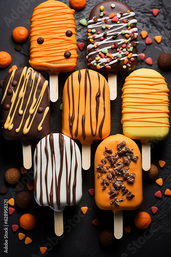 Cake Halloween Cakesicles for halloween party  photo