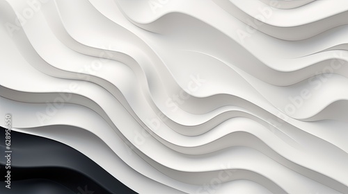 Obraz na płótnie Black and white gypsum panel with decorative wave effect