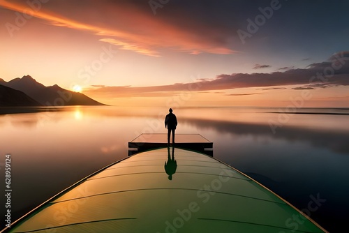 sunset on the lake