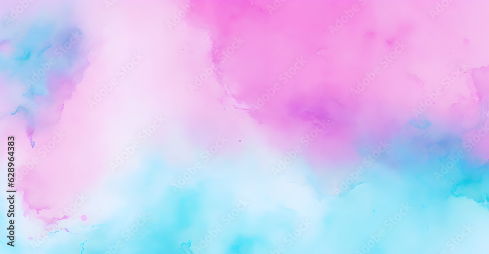 Pink Violet teal turquoise abstract watercolor. Colorful art background with space for design