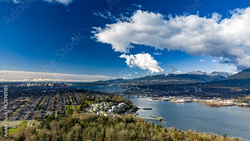 View of downtown Vancouver, British Columbia, with the Burrard Inlet in the foreground photo