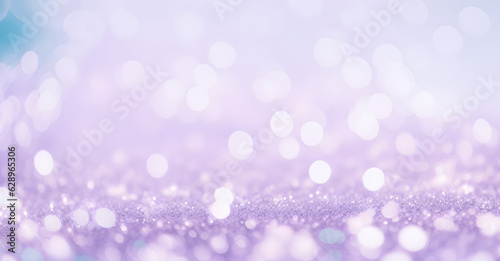 Beautiful festive background with sparkles and bokeh in pastel pearl and silver colors