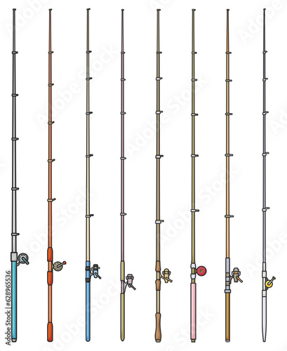 Fishing rod vector color set icon. Vector illustration float of bobber on white background. Isolated color set icon fishing rod.