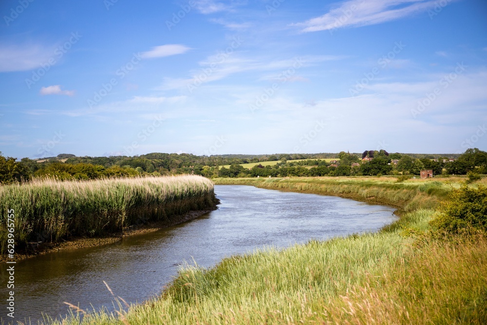 countryside view of the River Arun in Arundel, UK