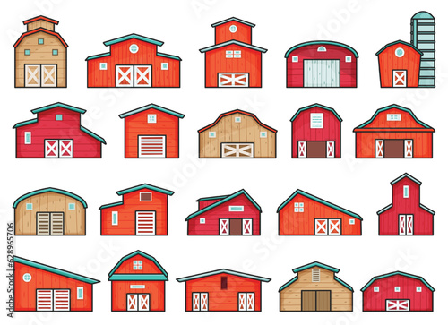 Barn vector color icon. Isolated color set icon granary.Vector illustration barn on white background .
