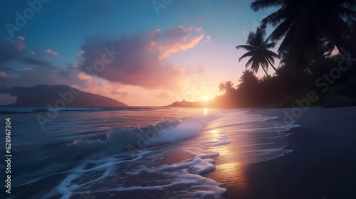 Beautiful sunset over the beach © Alcuin