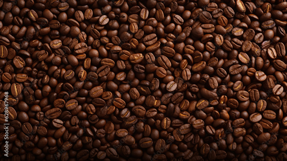 coffee beans background, aerial view, generative ai coffee beans background, aerial view, generative ai