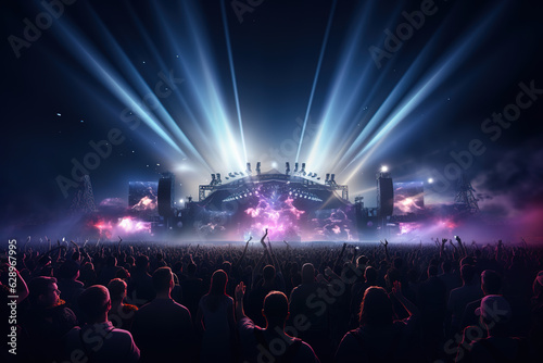 Wallpaper Mural crowd of people at a Ultra modern live event, concert, or ceremony, generative ai  Torontodigital.ca