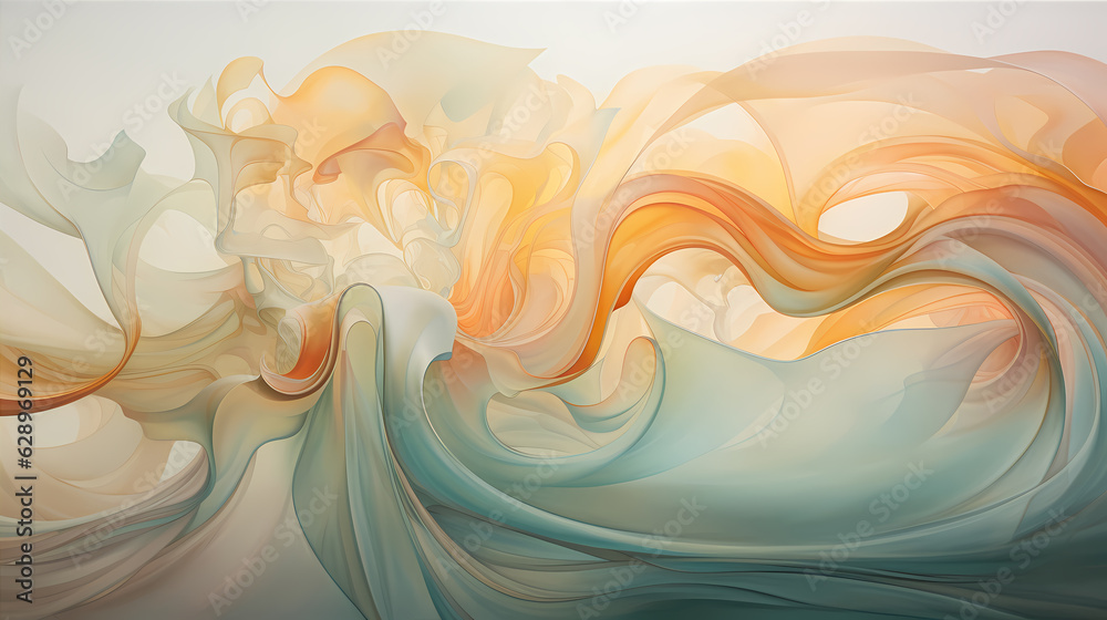 Obraz premium Artistic blend of organic shapes and fluid lines, creating an ethereal atmosphere that captivates the viewer's imagination