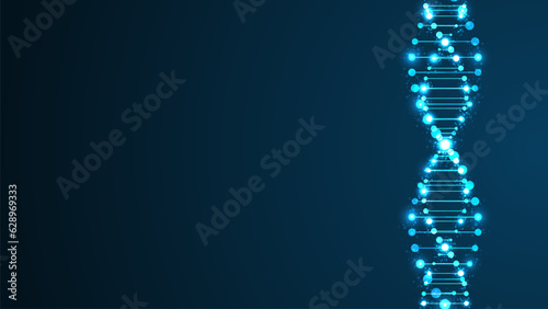 DNA. Medical science, genetic biotechnology, chemistry biology. Innovation technology concept and nano technology background