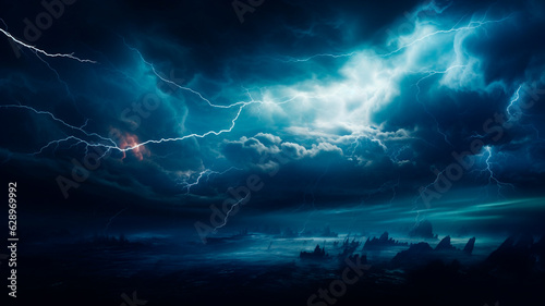 storm clouds and lightning. Generative AI illustrator