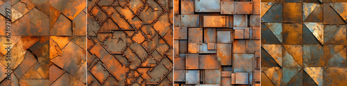 Unique and eye-catching rusty metal design Perfect for adding a vintage or industrial touch to any project Seamless texture that repeats seamlessly with no visible seams or edges photo