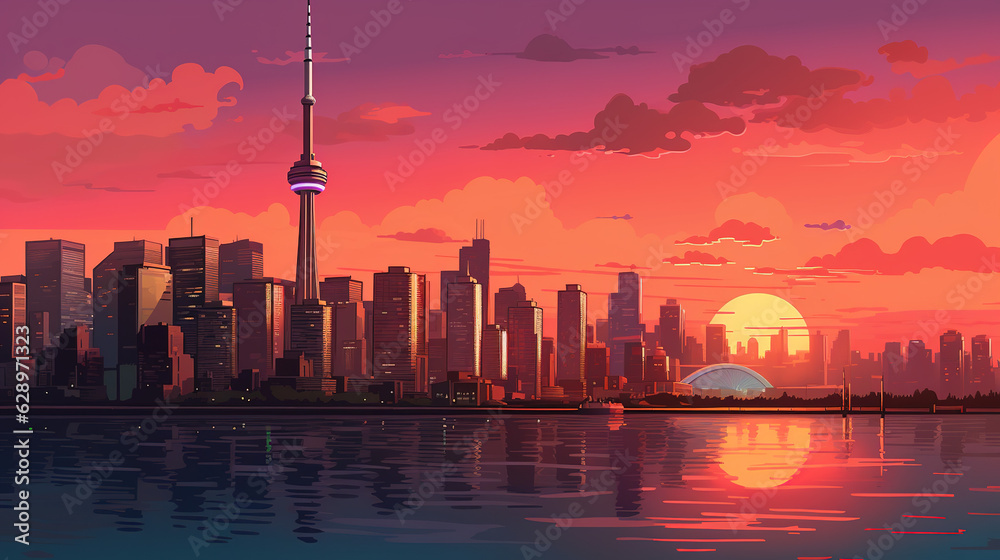 country skyline at sunset