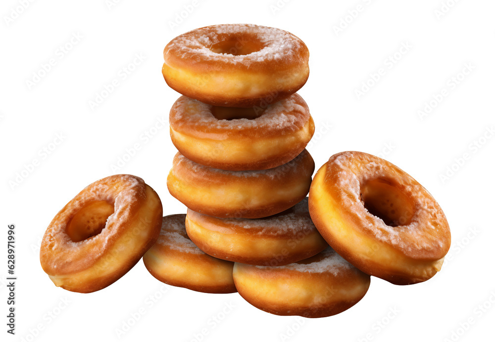 Rosquillas on transparent background. Generative AI. Rosquillas on transparent background. Generative AI.