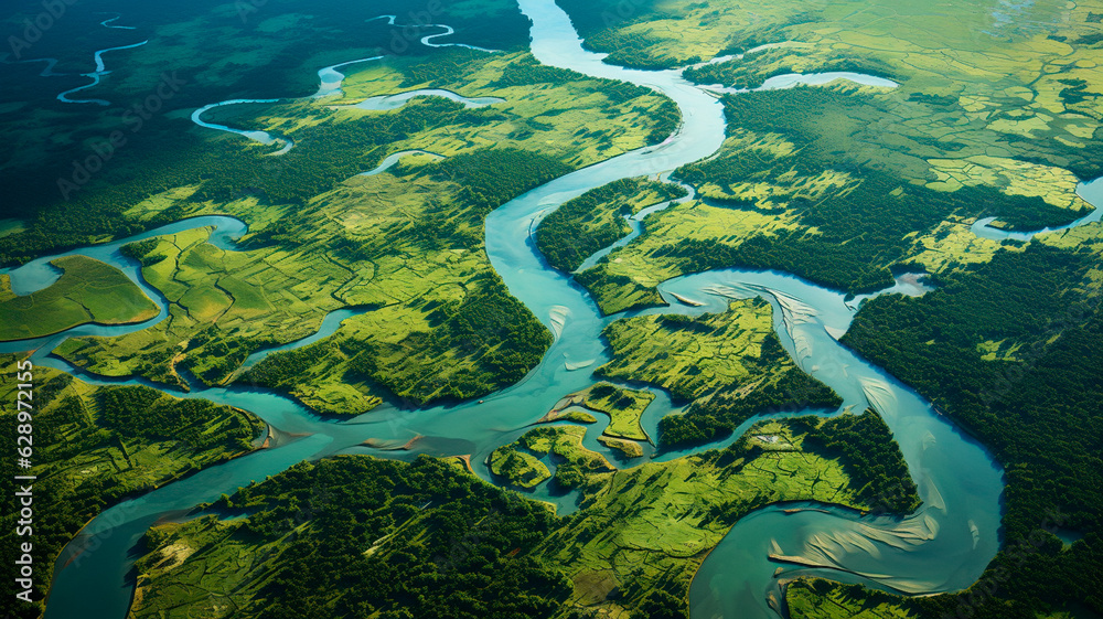 beautiful scenery of the lake, nature, travel, top view. Generative AI beautiful scenery of the lake, nature, travel, top view. Generative AI