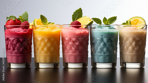 set of different fruit smoothies.generative ai