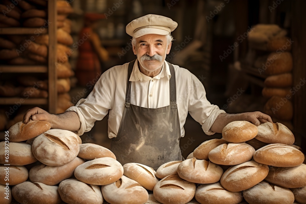 Proud Baker and His Loaves Of Bread Proud Baker and His Loaves Of Bread