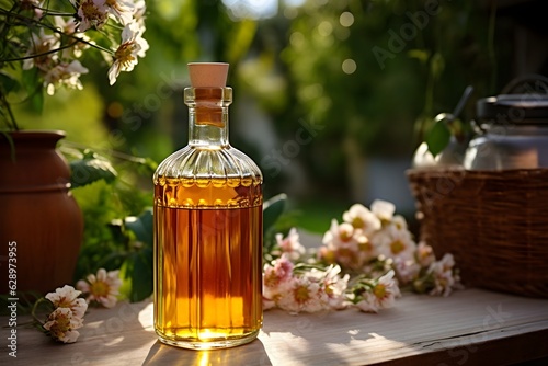 Obraz na płótnie Honey Mead Garden Delight - Product Photography Style