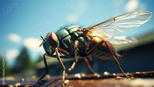 close up view of insect on the table.generative ai