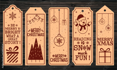 Christmas bookmark laser cut bundle