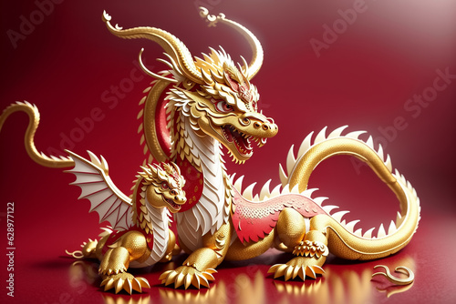 Chinese golden dragon. Gene...