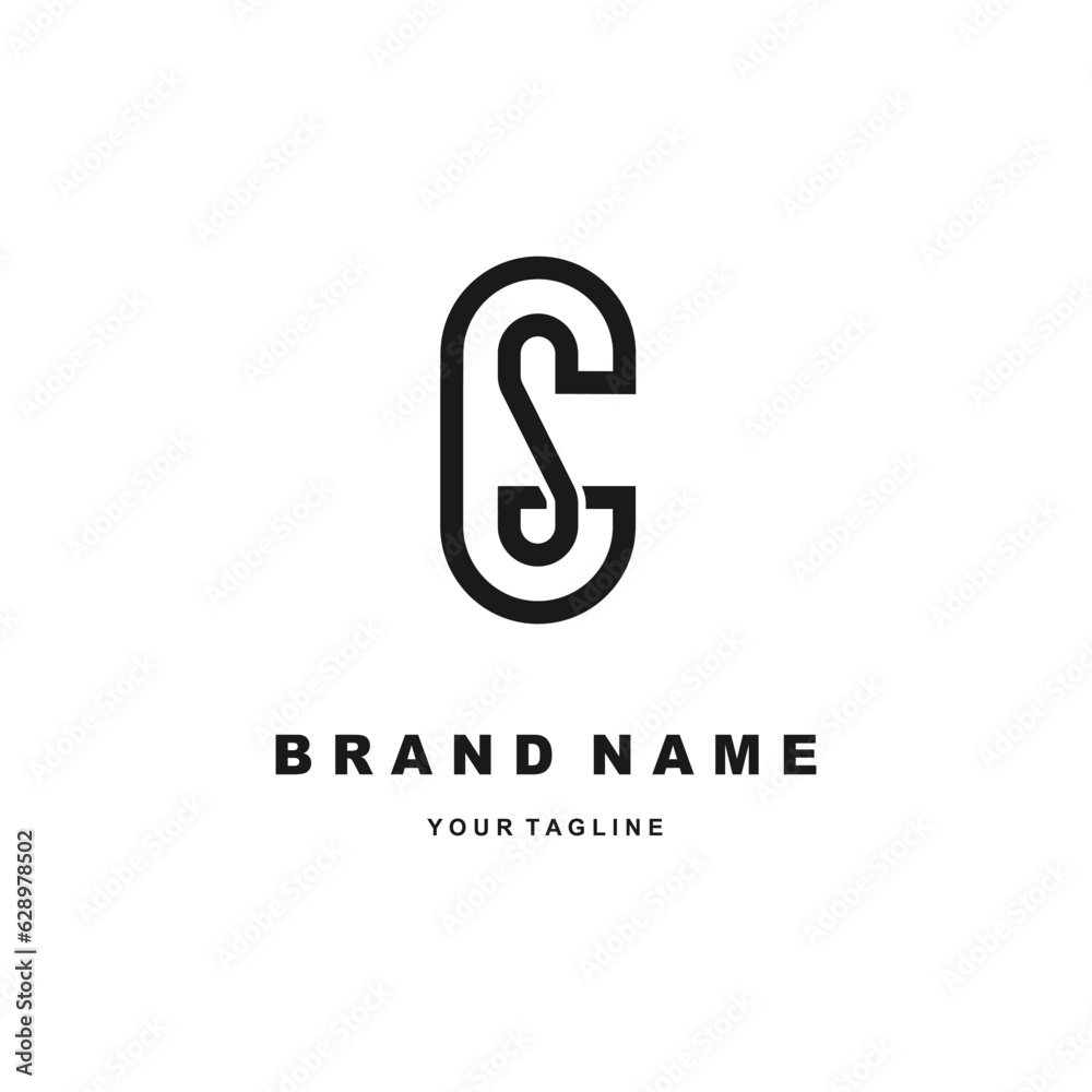 Abstract line art letter CS for logo symbol business Abstract line art letter CS for logo symbol business