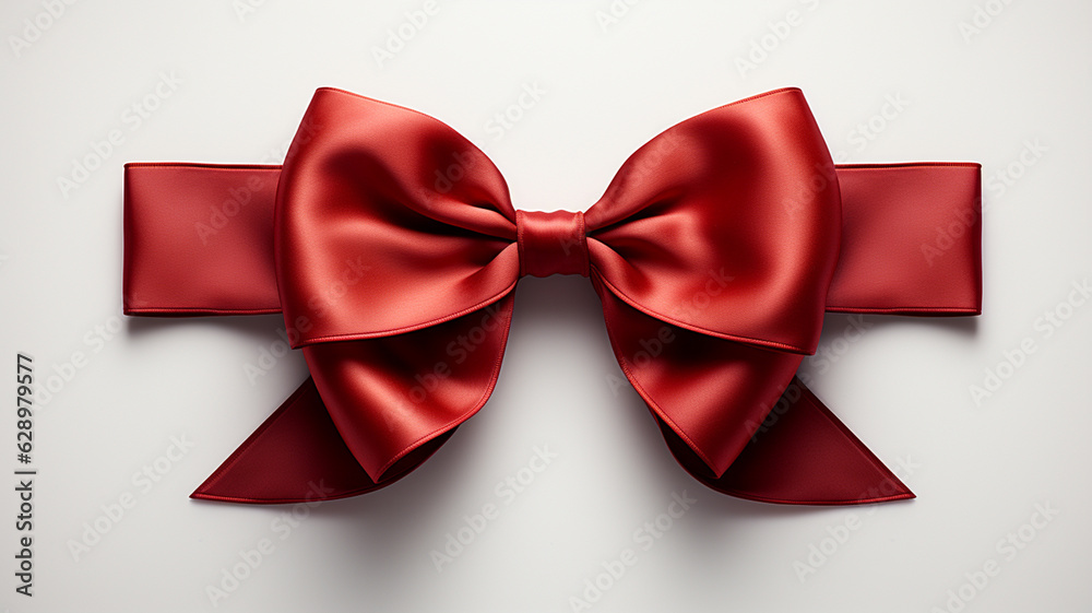 red bow on white background.generative ai