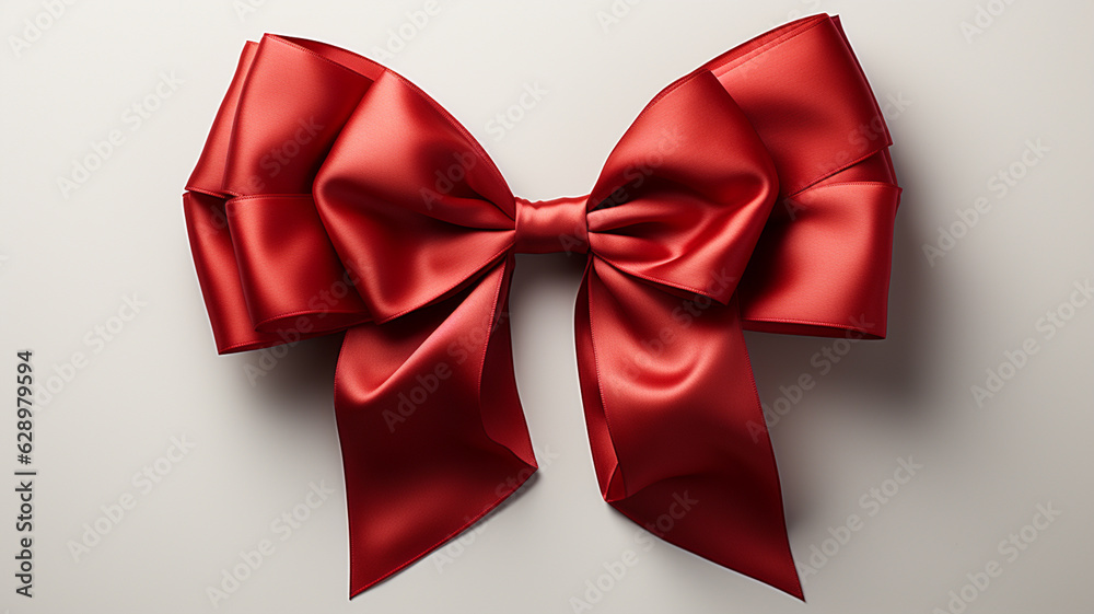 red bow on white background.generative ai red bow on white background.generative ai