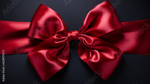 red bow on white background.generative ai