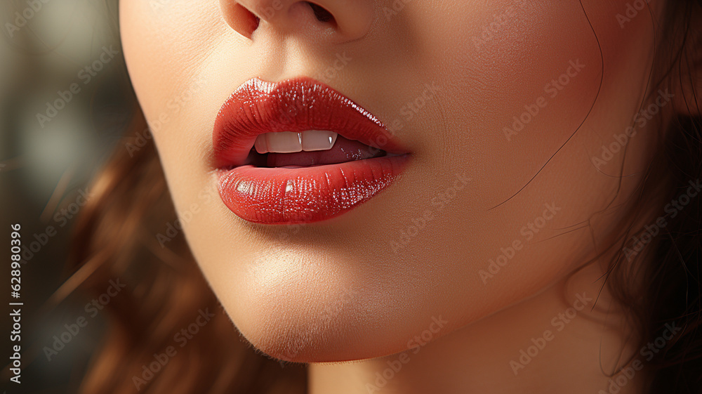 closeup of beautiful lips.generative ai closeup of beautiful lips.generative ai