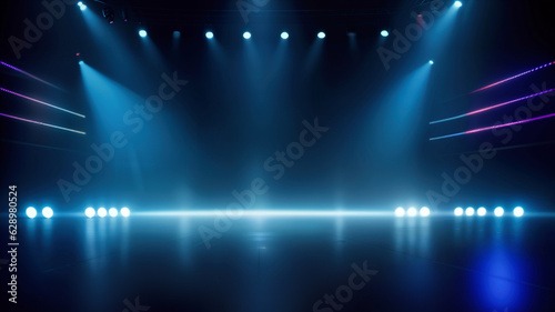 scene, stage light with colored spotlights and smoke © birdmanphoto